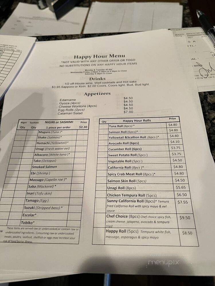 Kazoku Sushi - Denver, CO menu_pic