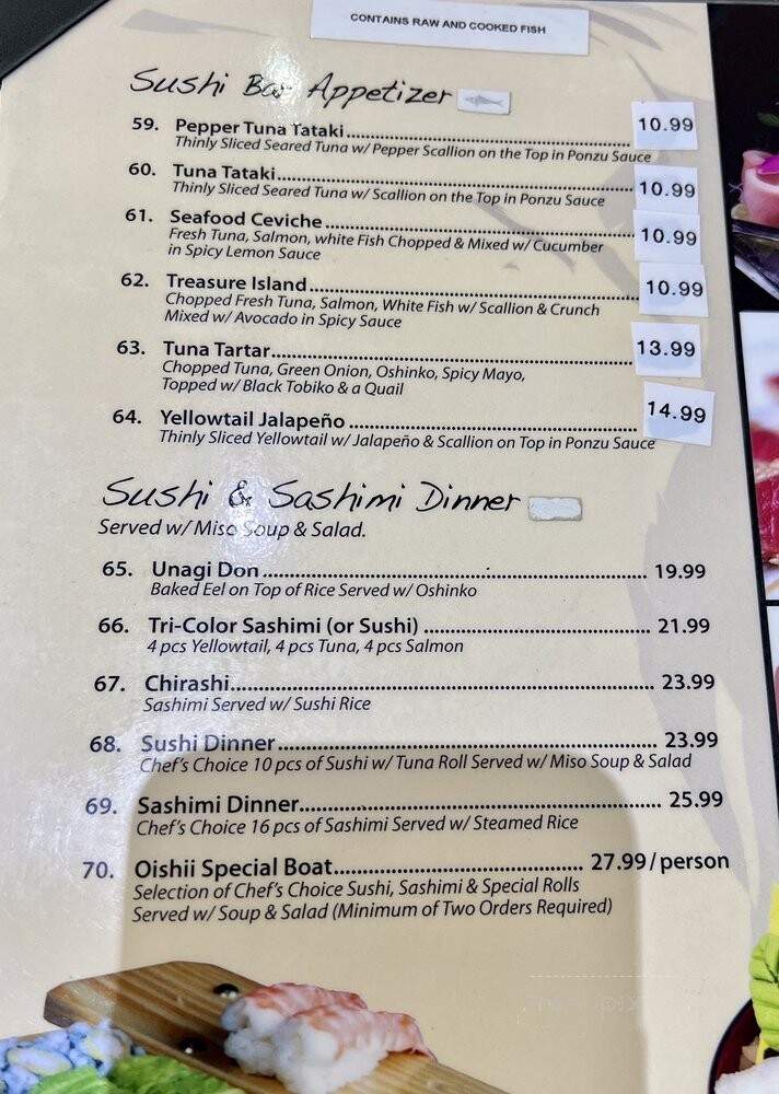 Oishii Sushi & Karaoke Bar - Sacramento, CA menu_pic