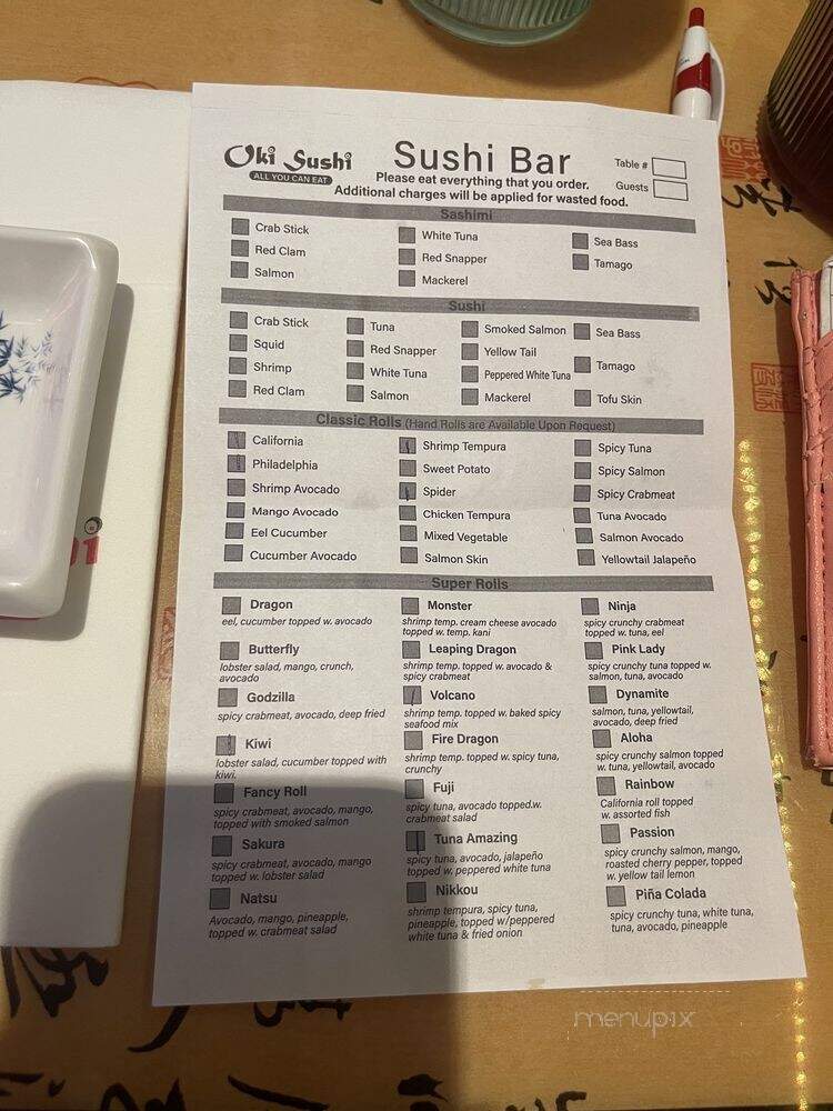 Oki Sushi - Lansdale, PA menu_pic