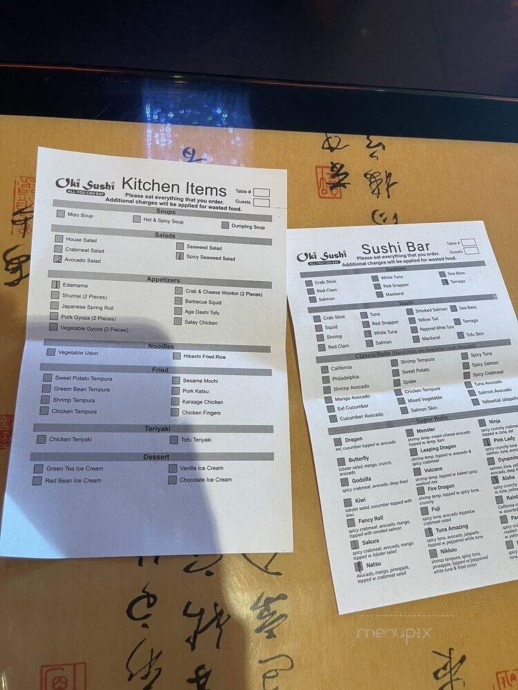 Oki Sushi - Lansdale, PA menu_pic