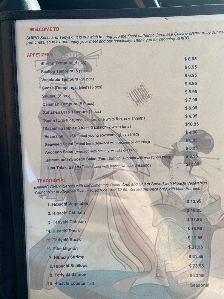 Shiro Sushi & Teriyaki - Chantilly, VA menu_pic