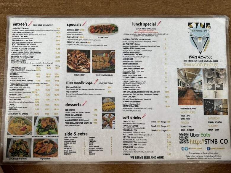 S T Noodle Bar - Long Beach, CA menu_pic