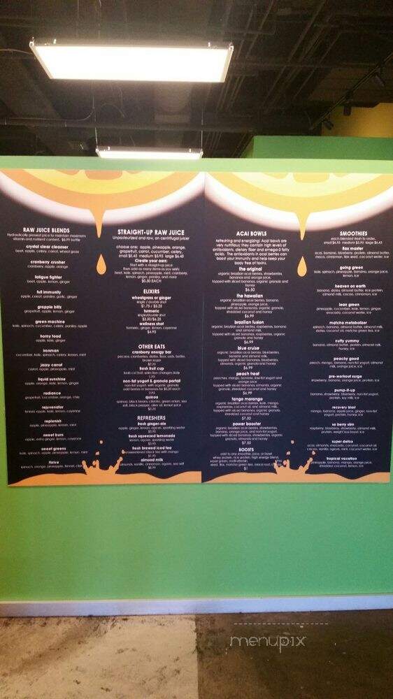 Squeezed Juice Bar - Albuquerque, NM menu_pic