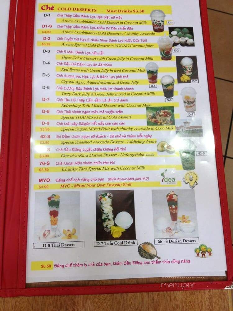 Aroma Coffee and Snacks - Milpitas, CA menu_pic