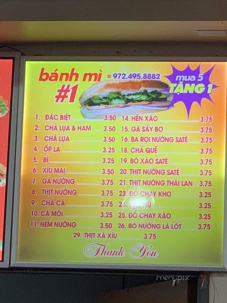 Banh Mi #1 - Garland, TX menu_pic