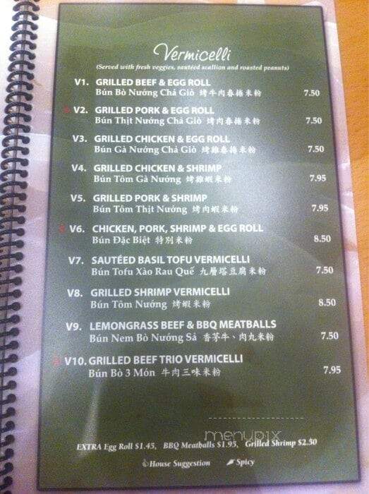 Pho Que Huong - Frisco, TX menu_pic