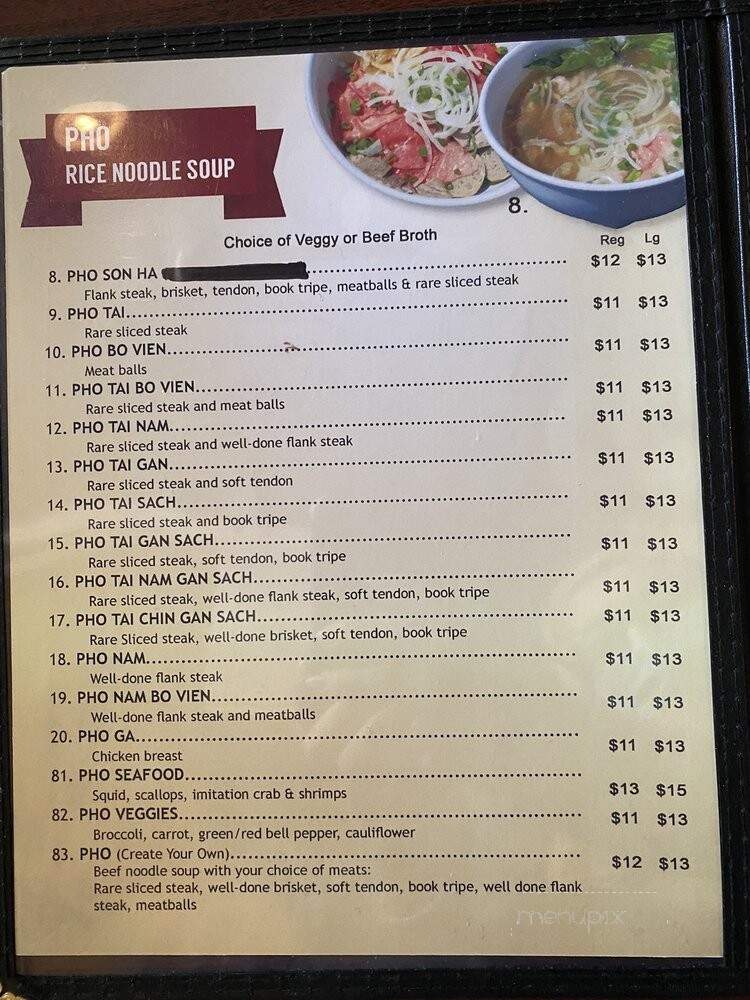 Pho Son Ha - Palatine, IL menu_pic