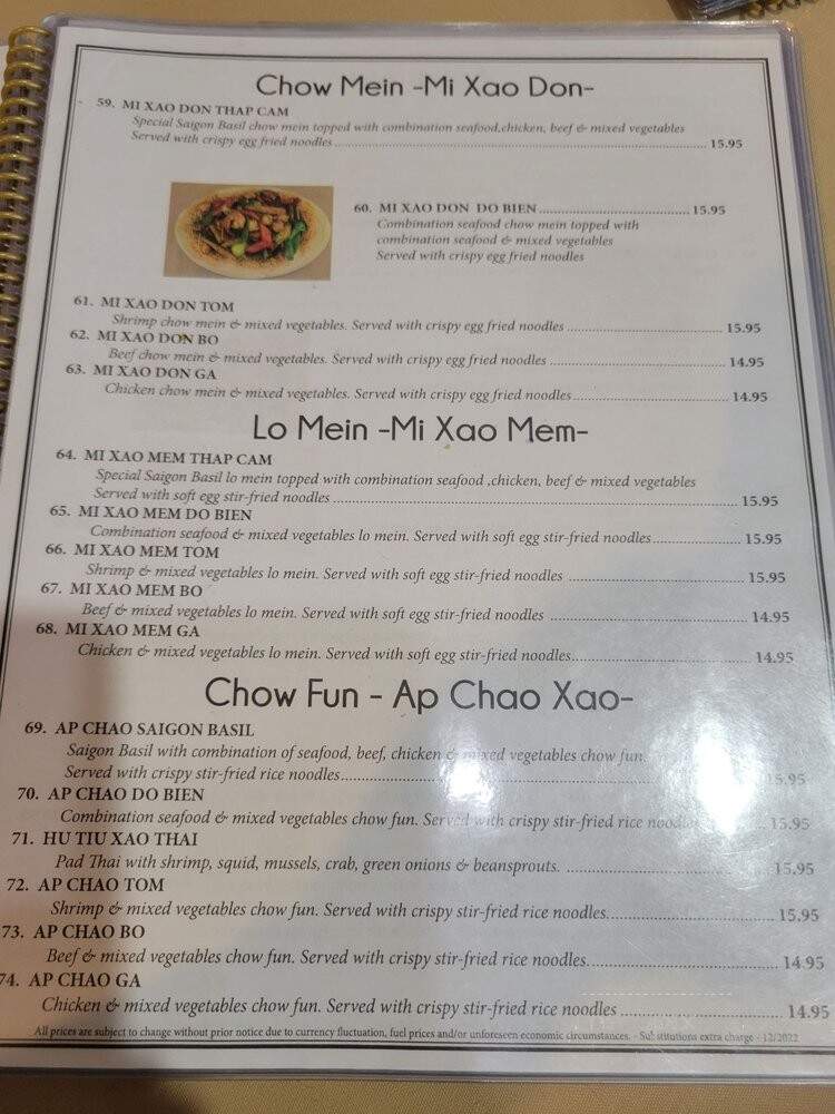 Saigon Basil - Denver, CO menu_pic