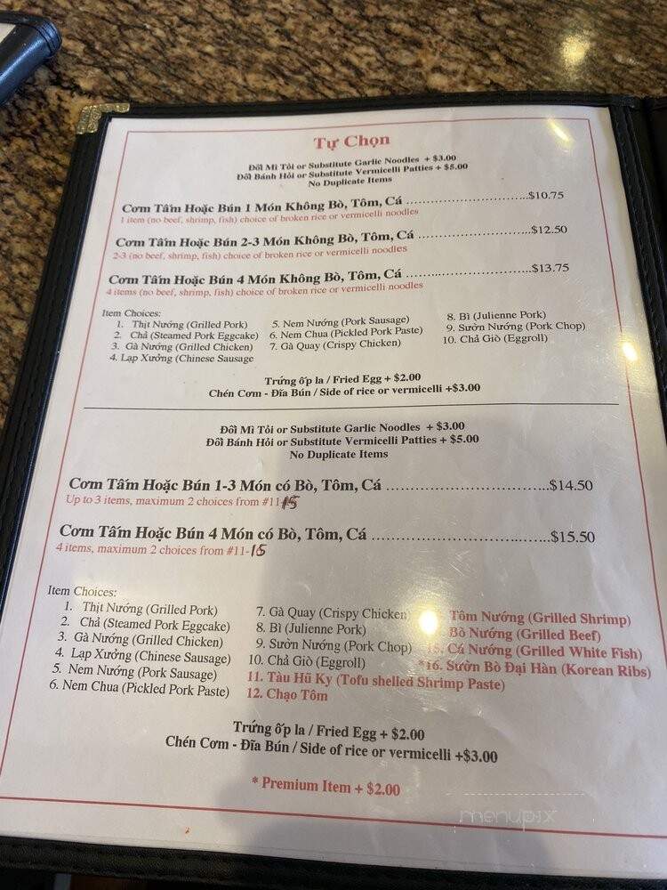 Thuan Kieu Noodle & Grill - Garden Grove, CA menu_pic