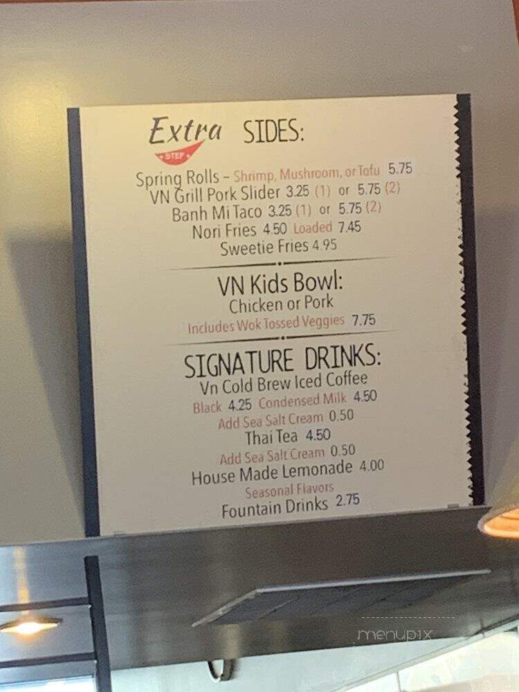 Vn Grill - San Jose, CA menu_pic