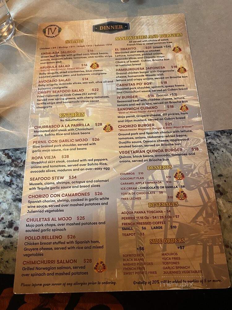 Iron Vine Restaurant and Tapas Bar - Peekskill, NY menu_pic