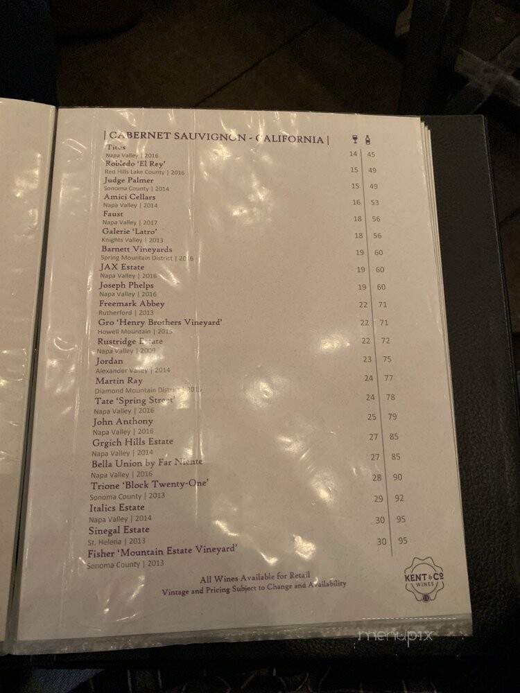 Kent & Co. Wines - Fort Worth, TX menu_pic
