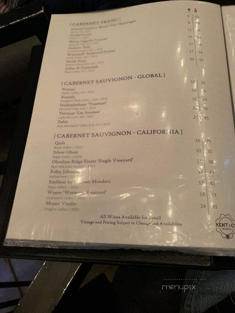 Kent & Co. Wines - Fort Worth, TX menu_pic