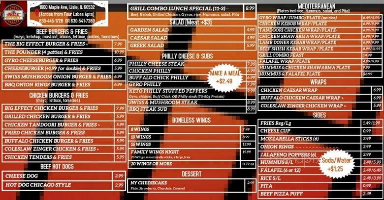 Chill & Grill - Lisle, IL menu_pic