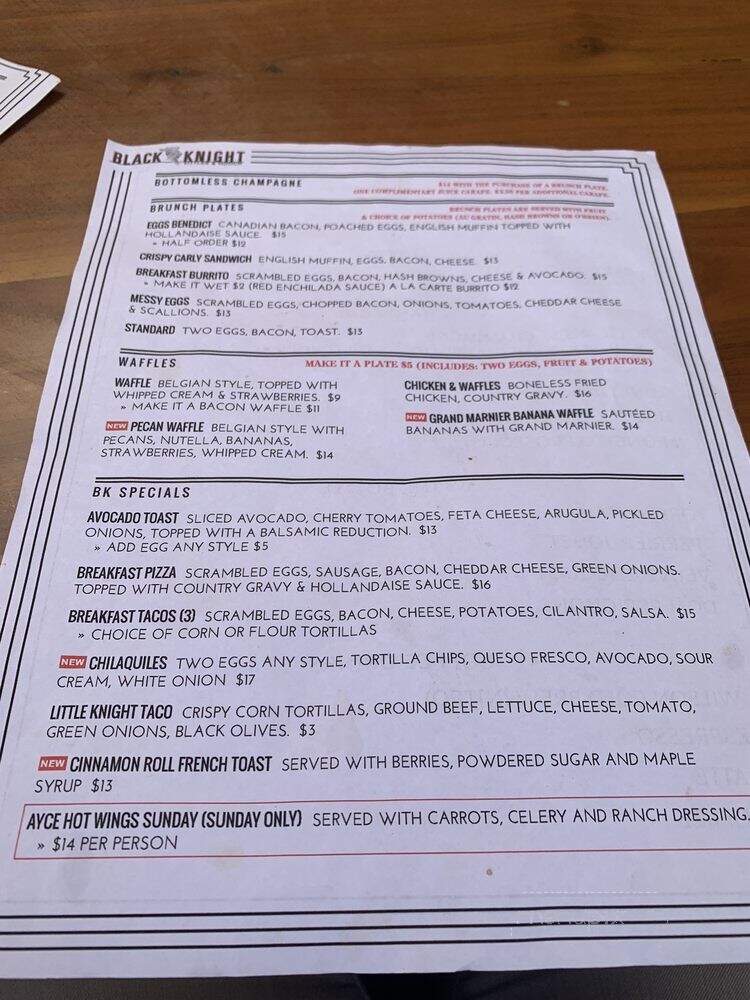 Black Knight Gastro Lounge - Costa Mesa, CA menu_pic