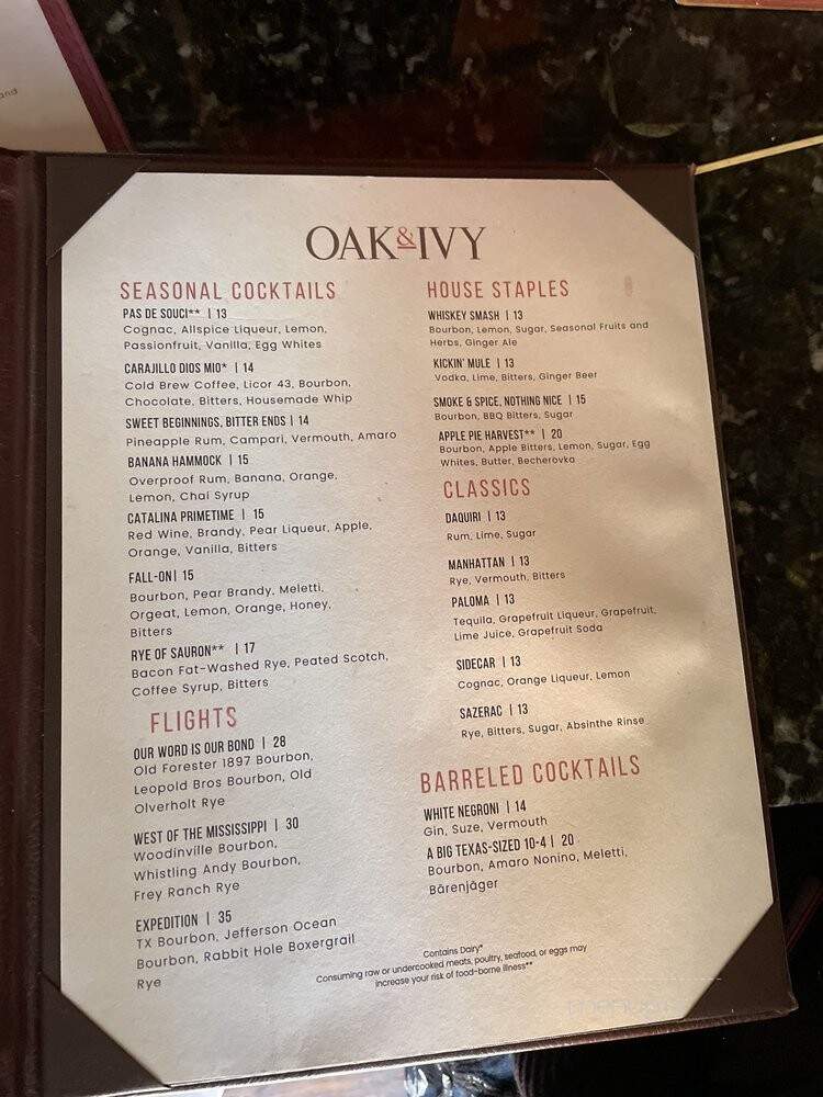 Oak & Ivy: An American Whiskey Den - Las Vegas, NV