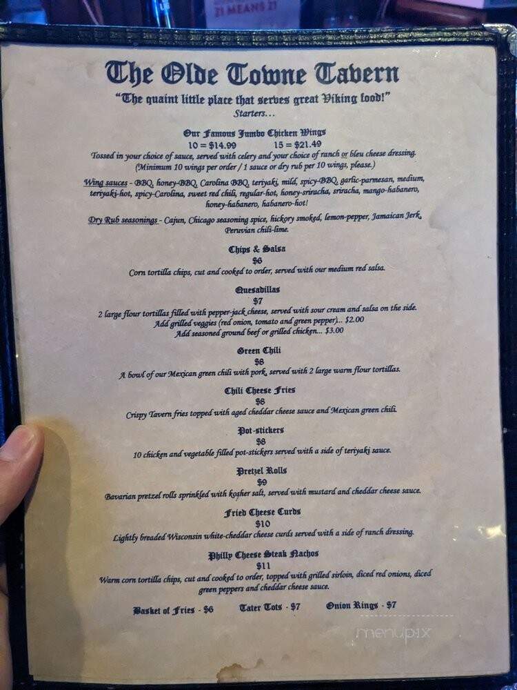 Olde Towne Tavern - Littleton, CO menu_pic