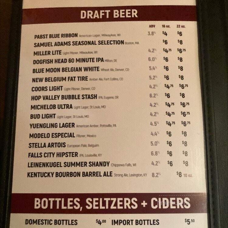 Aspen Creek - Louisville, KY menu_pic