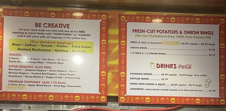 Z-Burger - Washington, DC menu_pic