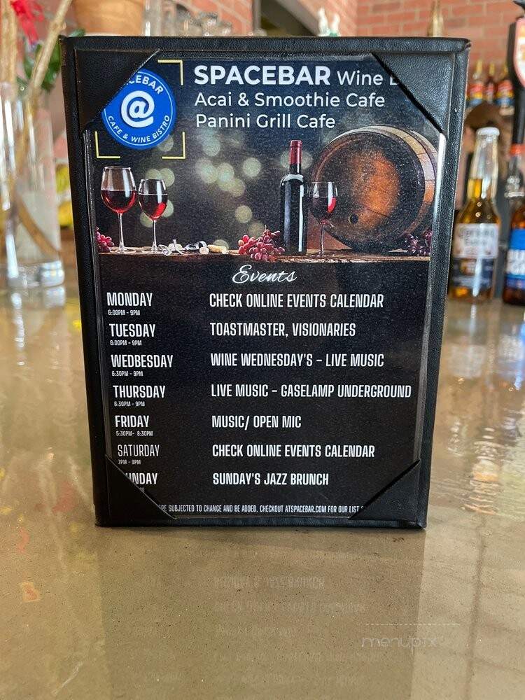 Spacebar - La Mesa, CA menu_pic
