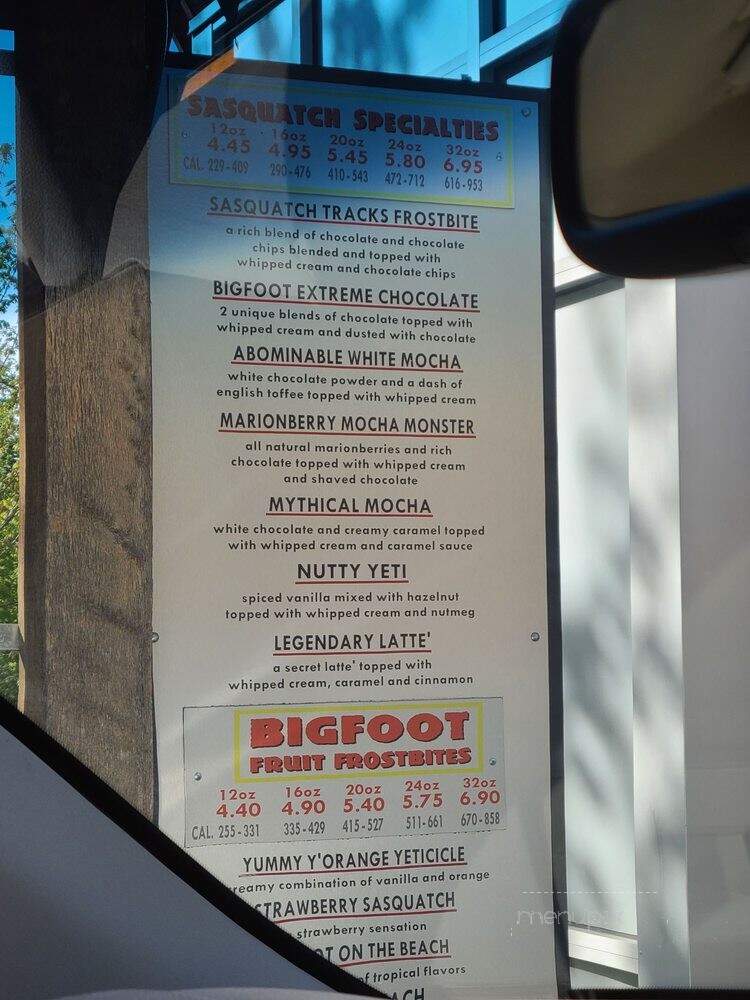 Bigfoot Java - Federal Way, WA menu_pic