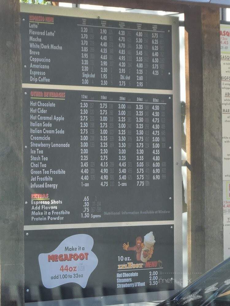 Bigfoot Java - Federal Way, WA menu_pic