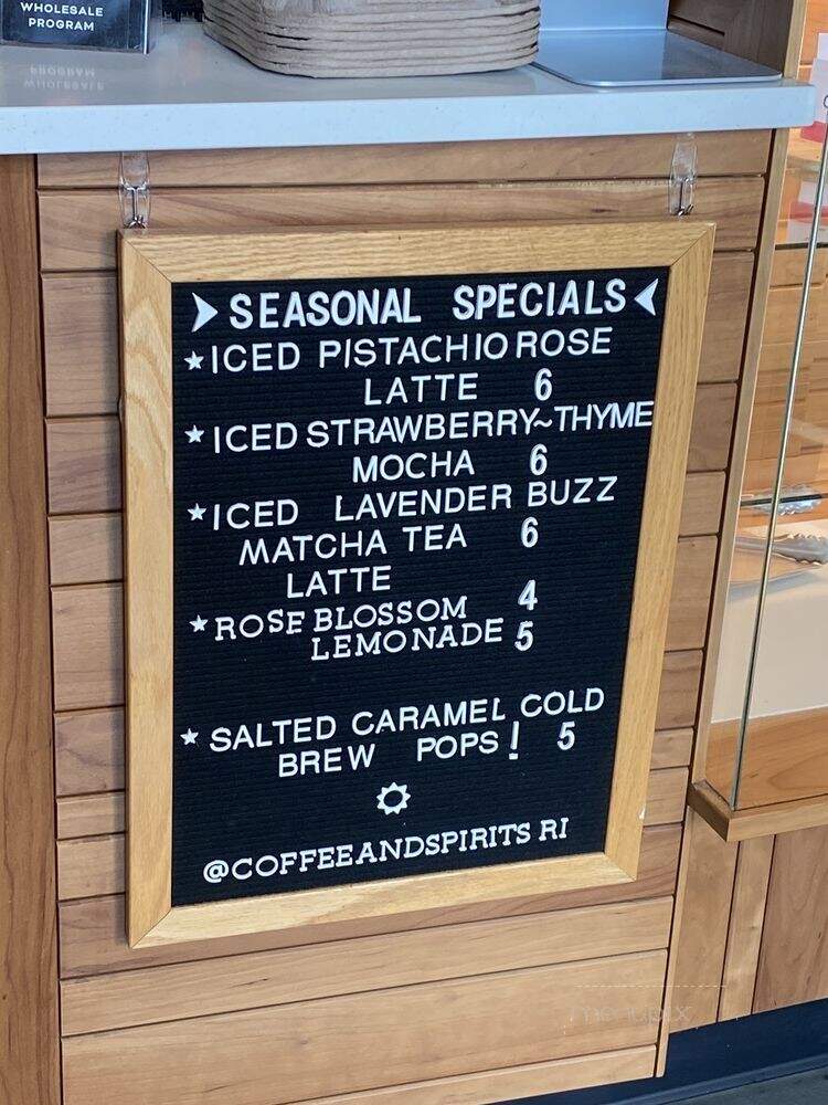 New Harvest Coffee & Spirits - Providence, RI menu_pic