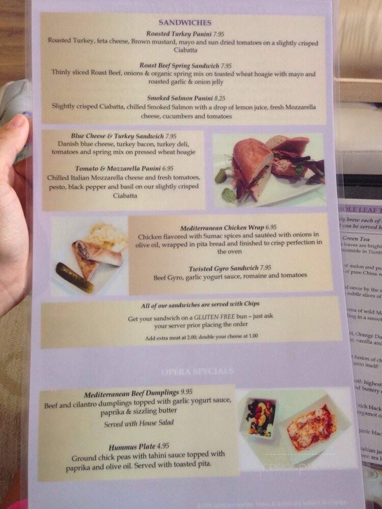 Opera Cafe & Coffeehouse - Austin, TX menu_pic