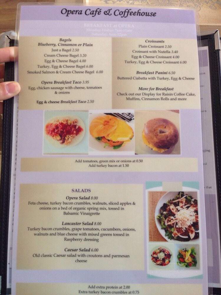 Opera Cafe & Coffeehouse - Austin, TX menu_pic