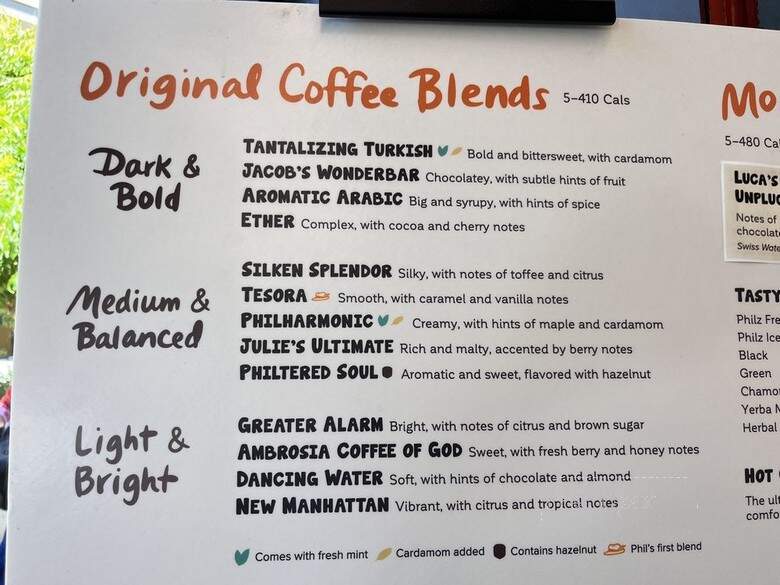 Philz Coffee - Oakland, CA menu_pic