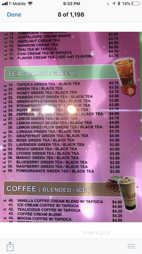 Tealicious Cafe - San Antonio, TX menu_pic