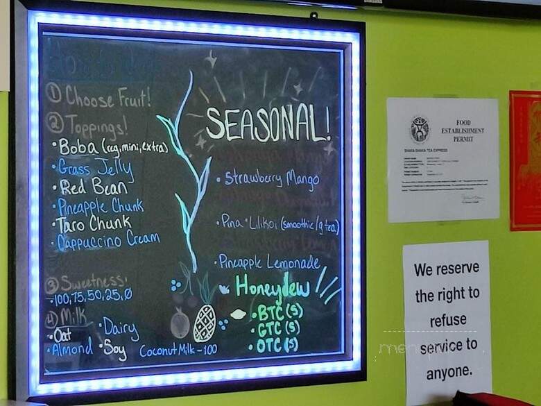 Shaka Shaka Tea Express - Honolulu, HI menu_pic