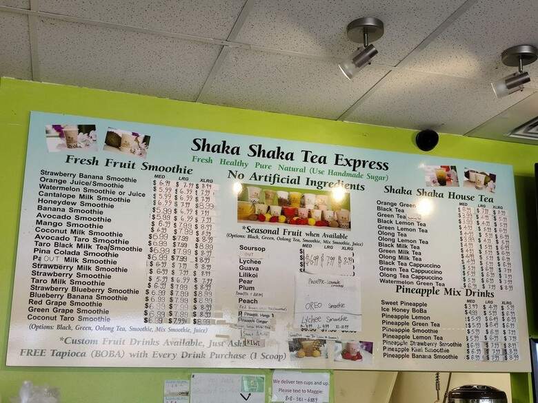 Shaka Shaka Tea Express - Honolulu, HI menu_pic