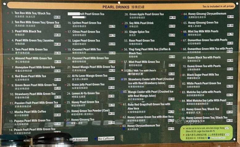 Ten Ren Tea Co of Milpitas - Milpitas, CA menu_pic