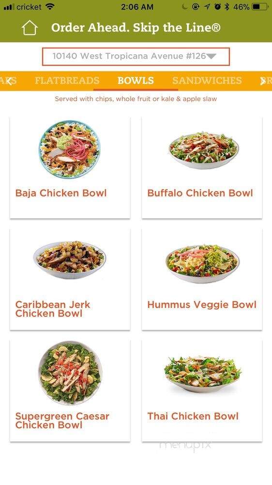 Tropical Smoothie Cafe Tropicana and Hualapai - Las Vegas, NV menu_pic