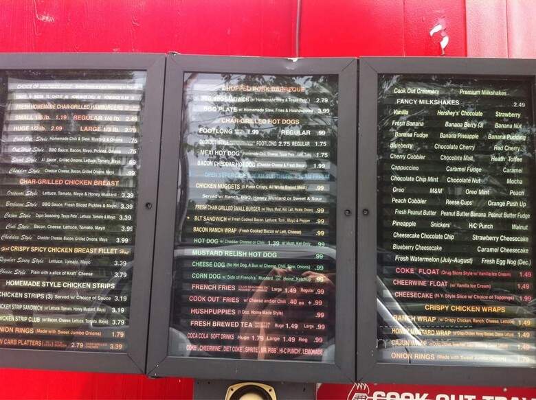 Cook Out - Durham, NC menu_pic