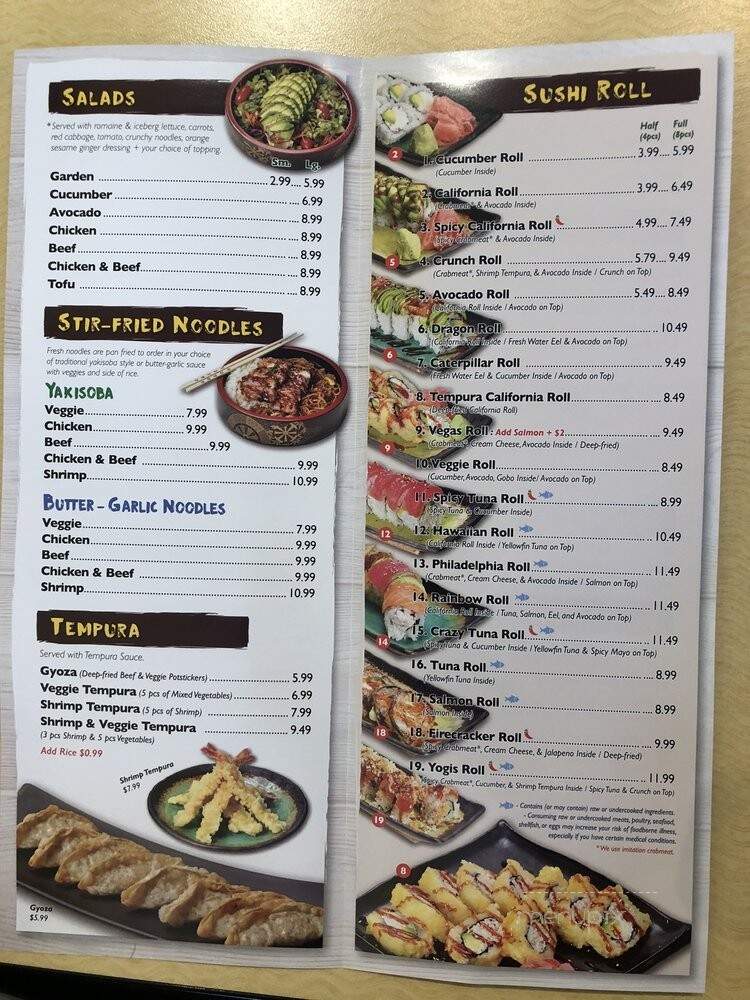 Yogis Grill - Woodland Hills, CA menu_pic