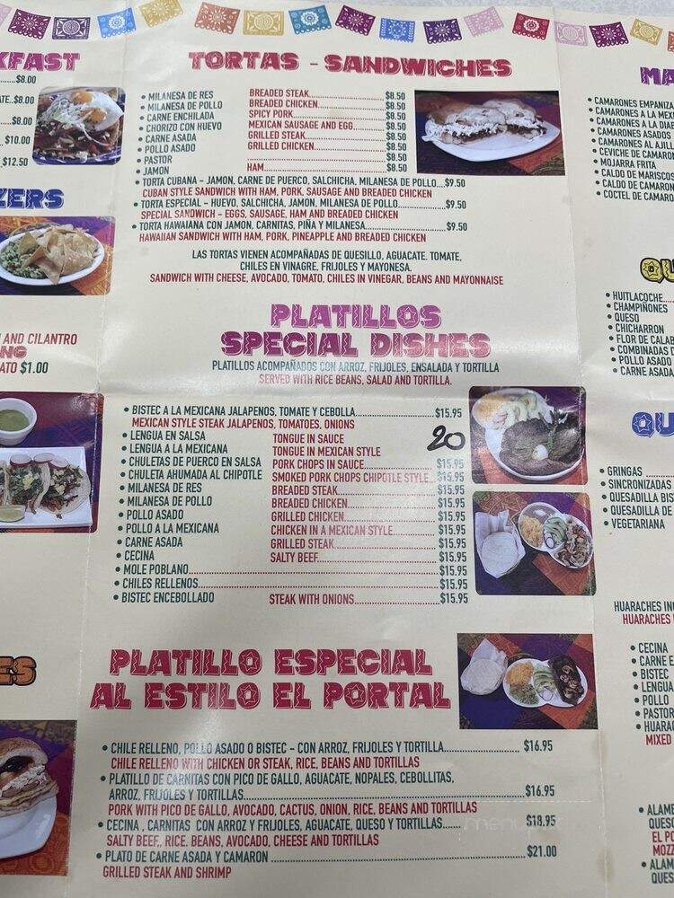 El Portal Taqueria Restaurant - Elizabeth, NJ menu_pic