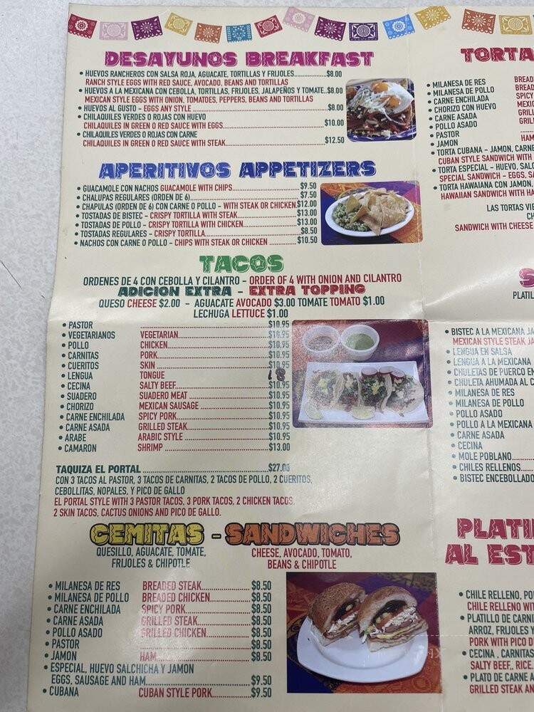 El Portal Taqueria Restaurant - Elizabeth, NJ menu_pic
