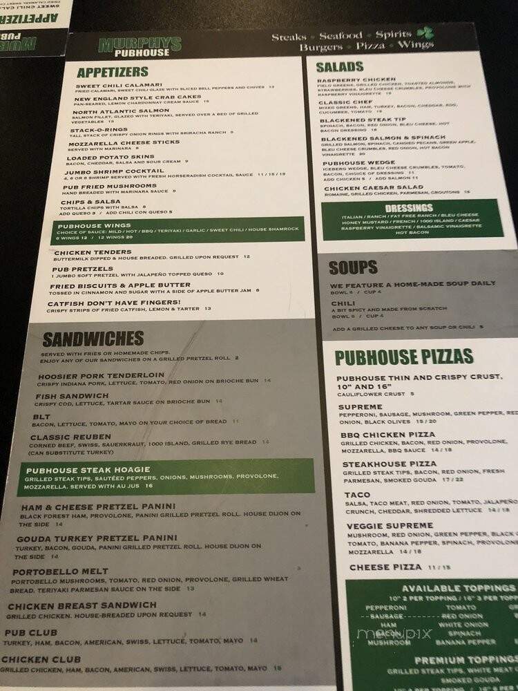 Murphys Pubhouse - Indianapolis, IN menu_pic