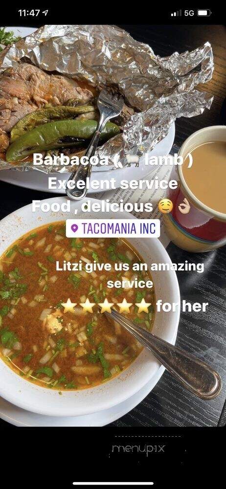 Tacomania - Gilroy, CA menu_pic
