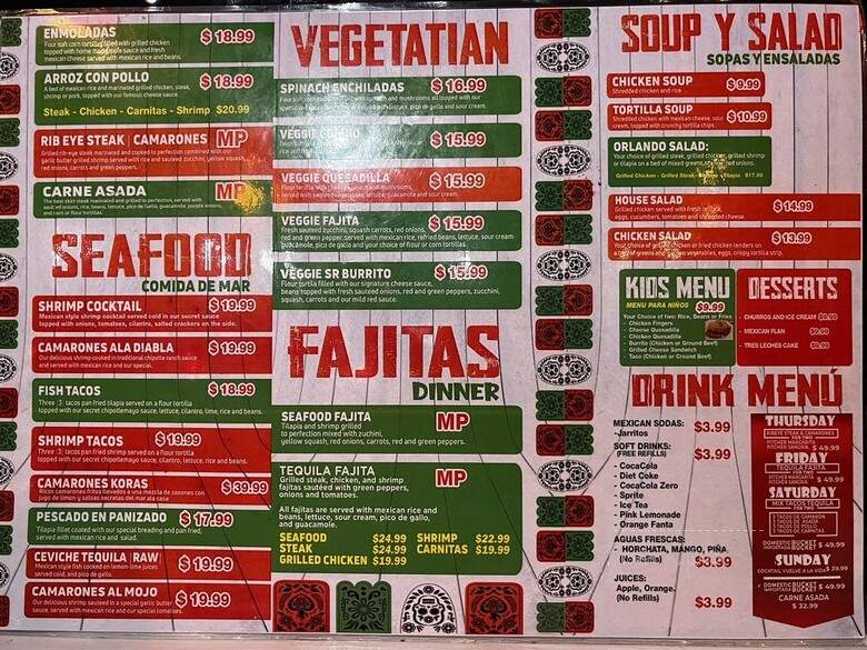 Sr. Tequila Mexican Grill - Clermont, FL menu_pic