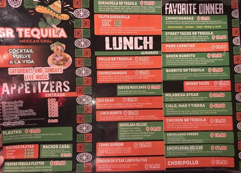Sr. Tequila Mexican Grill - Clermont, FL menu_pic