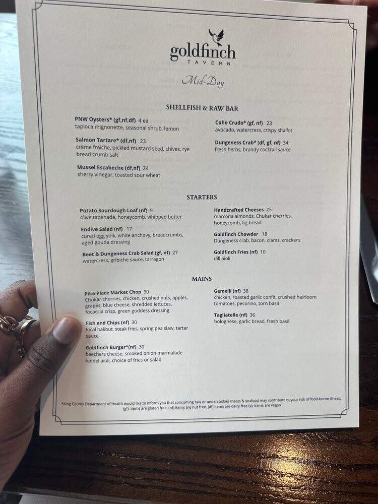 Goldfinch Tavern - Seattle, WA menu_pic