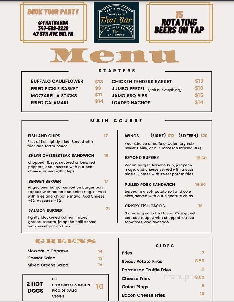 Montrose - Brooklyn, NY menu_pic