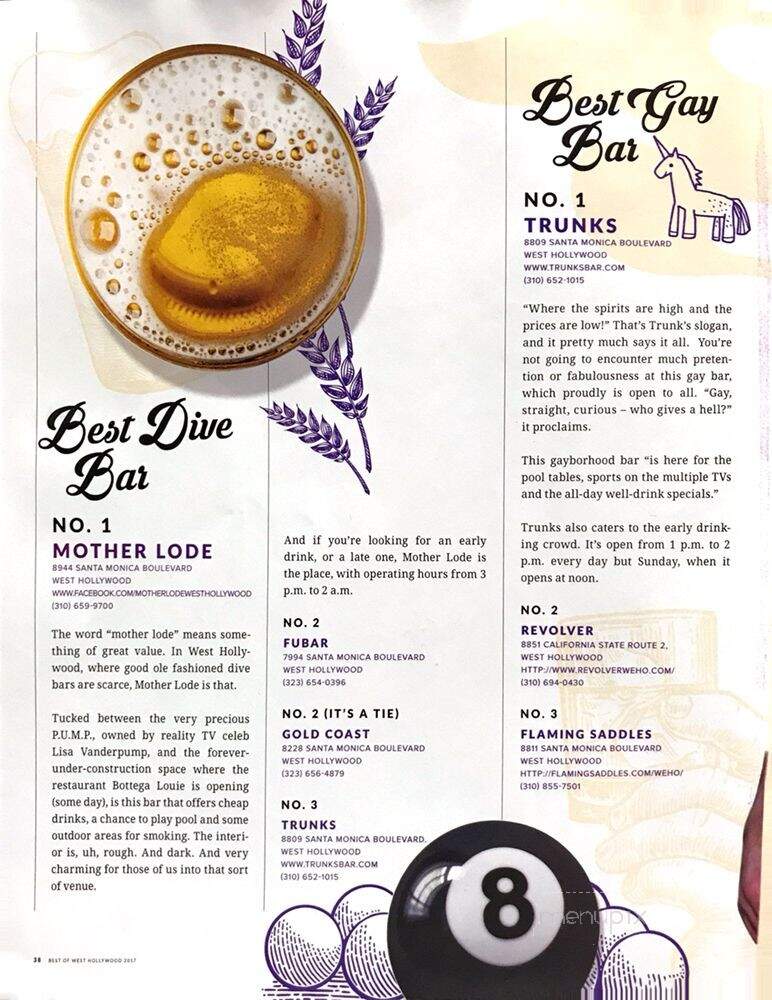 Trunks - West Hollywood, CA menu_pic