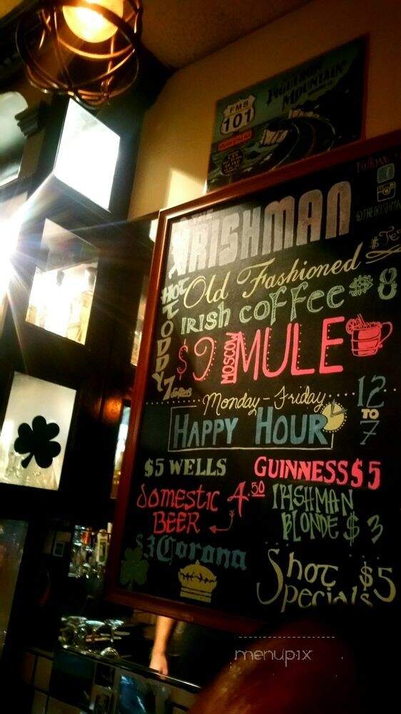 Irishman - Huntington Beach, CA menu_pic