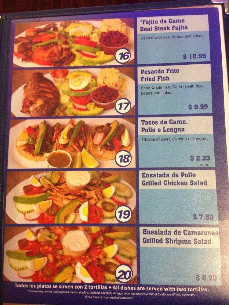 La Chiquita Restaurant - Bladensburg, MD menu_pic