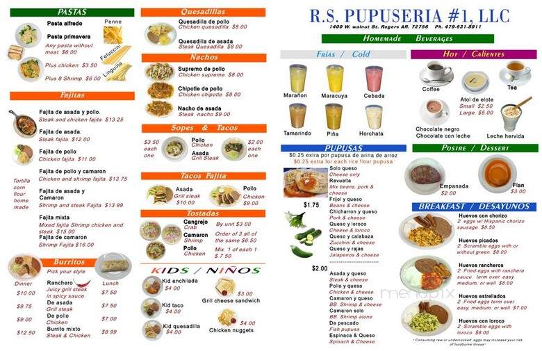 Pupuseria Salvadorena - Rogers, AR menu_pic