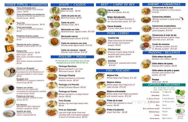 Pupuseria Salvadorena - Rogers, AR menu_pic